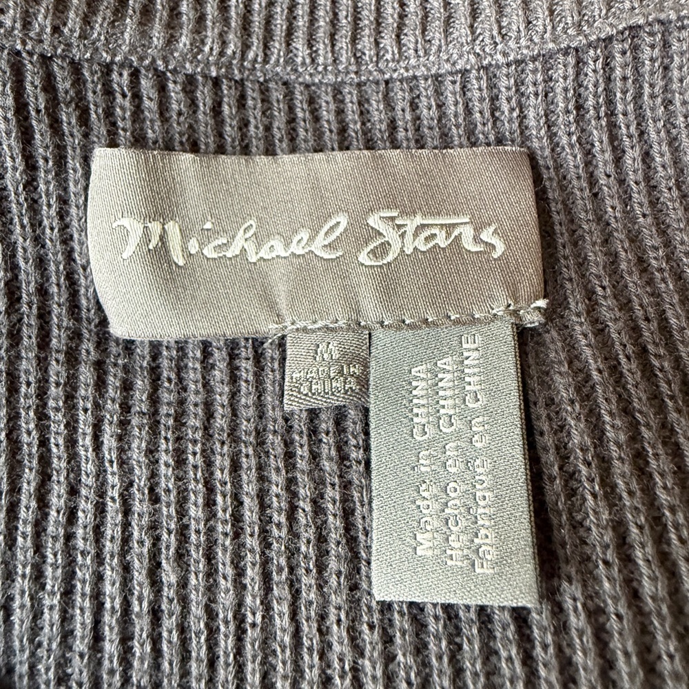 Michael Stars Cold Shoulder Ribbed Gradient Colors Knit Sweater Top - Picture 6 of 10